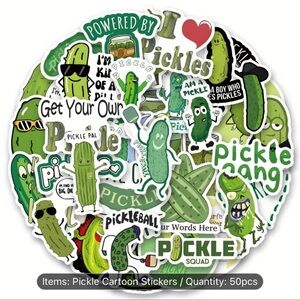 50+ Assorted Cartoon Pickle Stickers